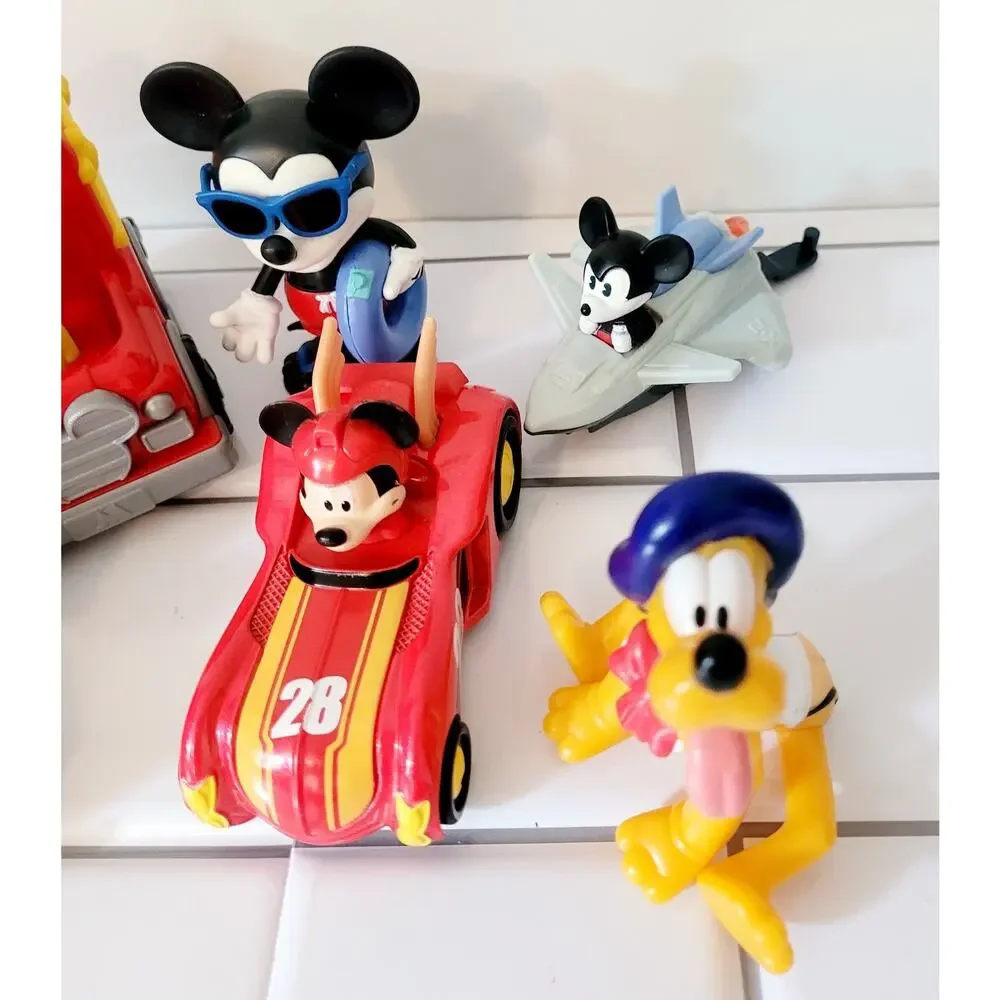 Mickey Mouse Vehicle and Toy Figure lot Set of 6